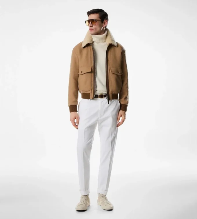Blouson mit doppelt teilbarem Lammfellkragen