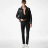 Blouson mit Kragen aus genarbtem Nappaleder