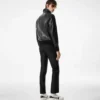 Blouson mit Kragen aus genarbtem Nappaleder