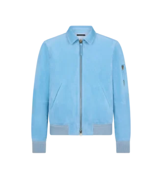 Blouson mit Kragen aus Kaschmir-Wildleder