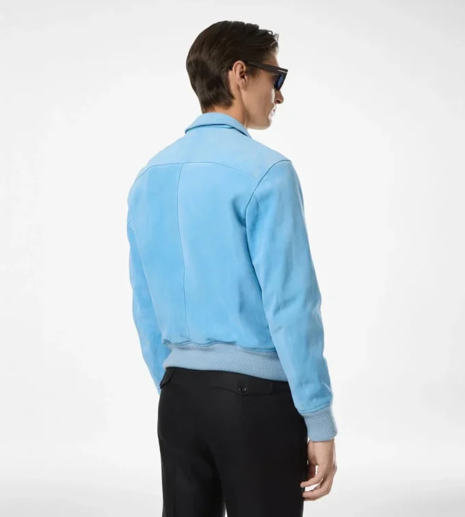 Blouson mit Kragen aus Kaschmir-Wildleder