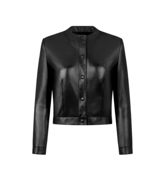 Cardigan-Jacke aus Nappaleder