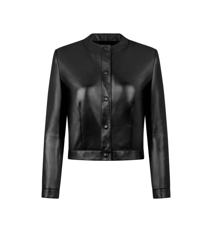 Cardigan-Jacke aus Nappaleder