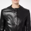 Cardigan-Jacke aus Nappaleder