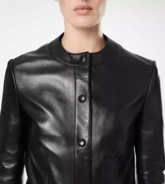 Cardigan-Jacke aus Nappaleder