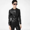 Cardigan-Jacke aus Nappaleder