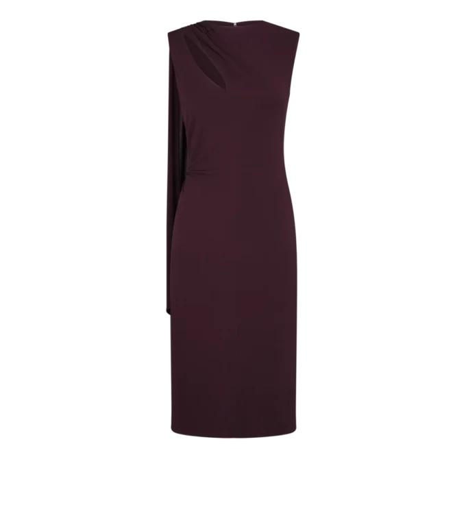 Cocktailkleid mit Cut-outs und Schal-Detail Cocktailkleid mit Cut-outs und Schal-Detail