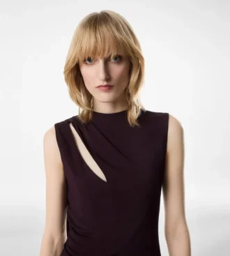 Cocktailkleid mit Cut-outs und Schal-Detail