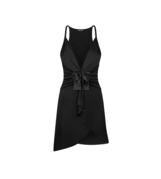 Cocktailkleid mit V-Ausschnitt und Raffungen