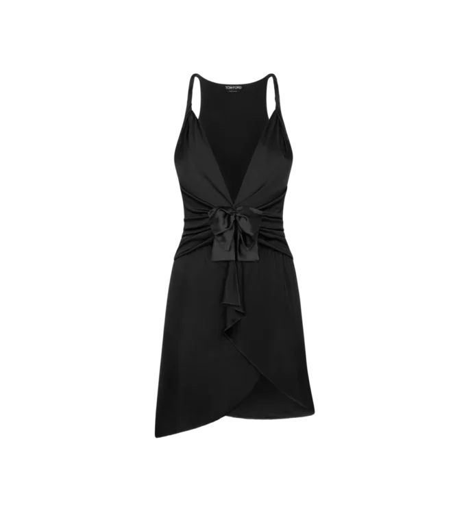 Cocktailkleid mit V-Ausschnitt und Raffungen