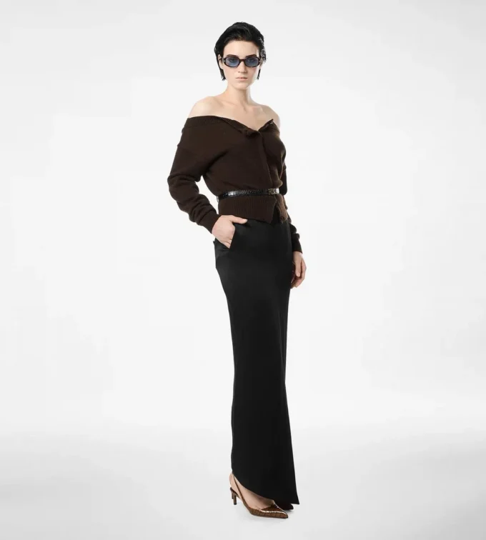 Crepe Envers Satin Tailored Skirt Crepe Envers Satin Tailored Skirt