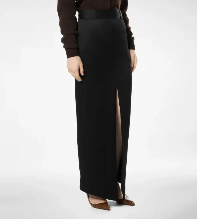 Crepe Envers Satin Tailored Skirt Crepe Envers Satin Tailored Skirt