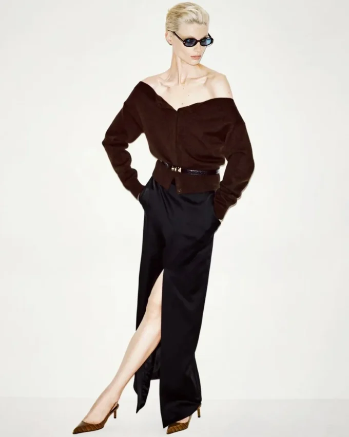 Crepe Envers Satin Tailored Skirt Crepe Envers Satin Tailored Skirt