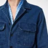 Denim-Overshirt mit Fischgrätenmuster Denim-Overshirt mit Fischgrätenmuster