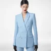 Doppelreihige Jacke aus Wollmischkrepp mit Pailletten Doppelreihige Jacke aus Wollmischkrepp mit Pailletten