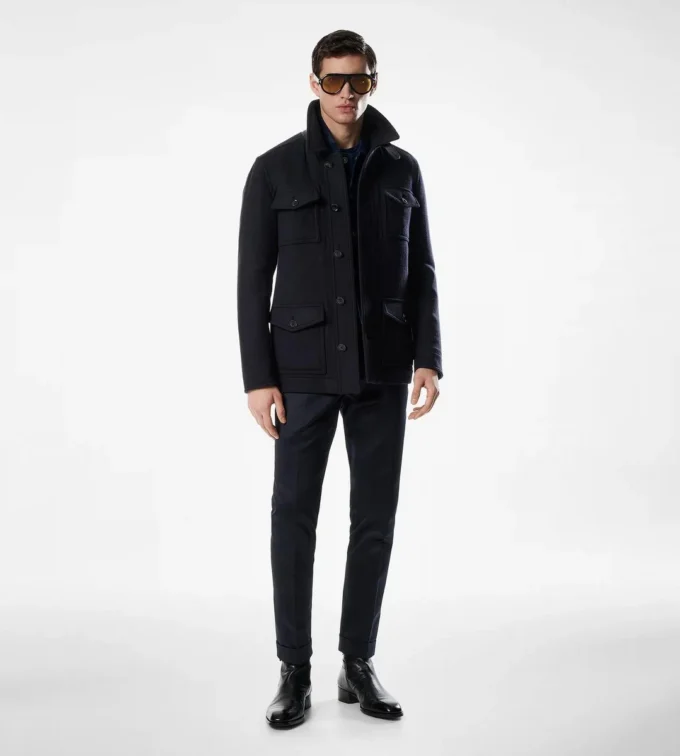 Doppelt teilbare Jacke aus Twill mit vier Taschen