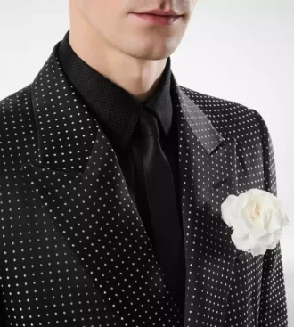 Duchesse-Jacke mit Polka-Dot-Jacquardmuster