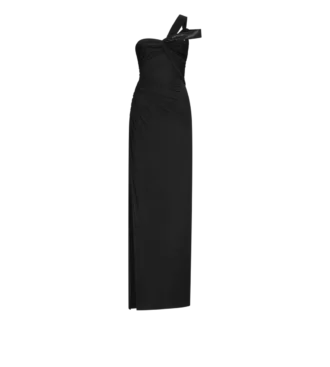 Ein-Schulter-Abendkleid mit gedrehter Vorderseite
