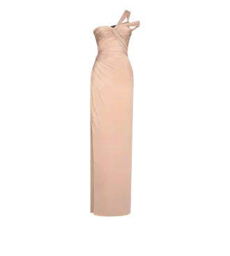 Ein-Schulter-Abendkleid mit gedrehter Vorderseite