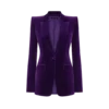 Einreihige Jacke aus Baumwollsamt