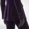 Einreihige Jacke aus Baumwollsamt
