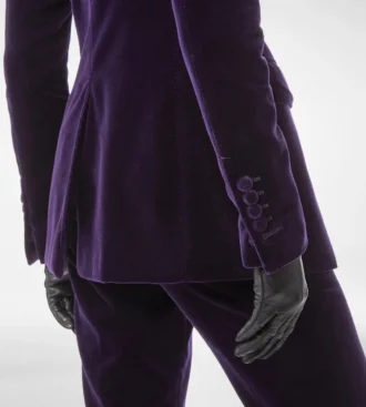 Einreihige Jacke aus Baumwollsamt