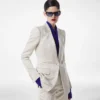 Einreihige Jacke aus gewaschener Baumwoll-Seidenmischung Duchesse Einreihige Jacke aus gewaschener Baumwoll-Seidenmischung Duchesse