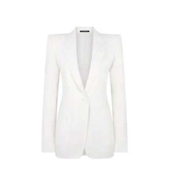 Einreihige Jacke aus Woll-Kaschmir-Flanell