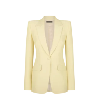 Einreihige Jacke aus Wollseide Radzmir mit Spitzrevers
