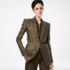 Einreihige Jacke mit Kragen und Krokodil-Jacquard Einreihige Jacke mit Kragen und Krokodil-Jacquard