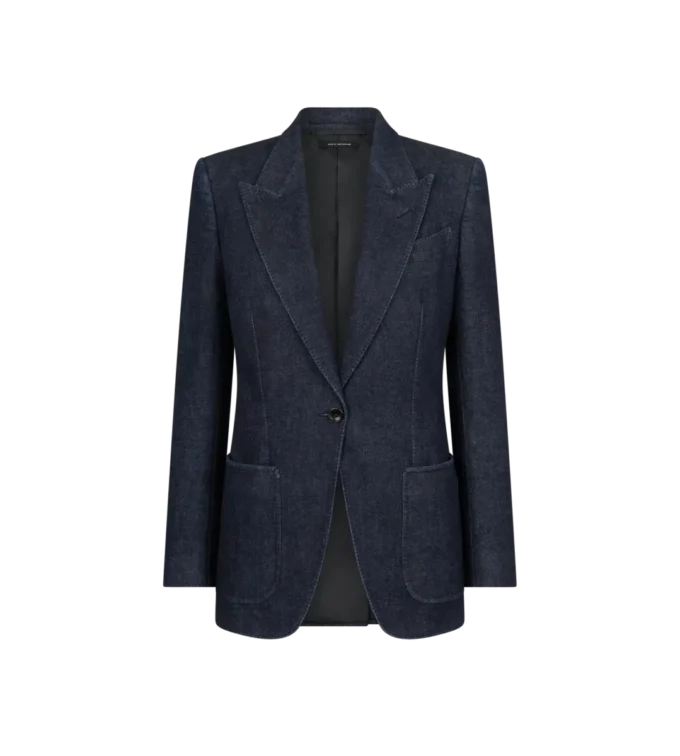 Einreihige Jacke mit Spitzkragen