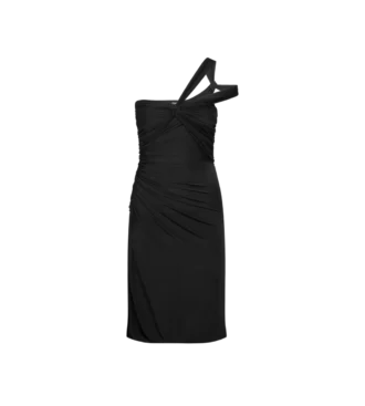 Einseitiges Cocktailkleid mit gedrehter Vorderseite