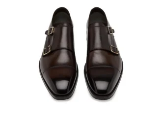Elkan Monk Strap aus poliertem Leder