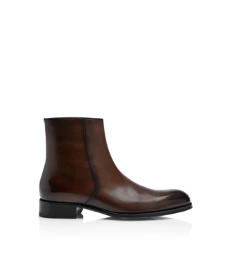 Elkan-Stiefel mit Reißverschluss aus poliertem Leder