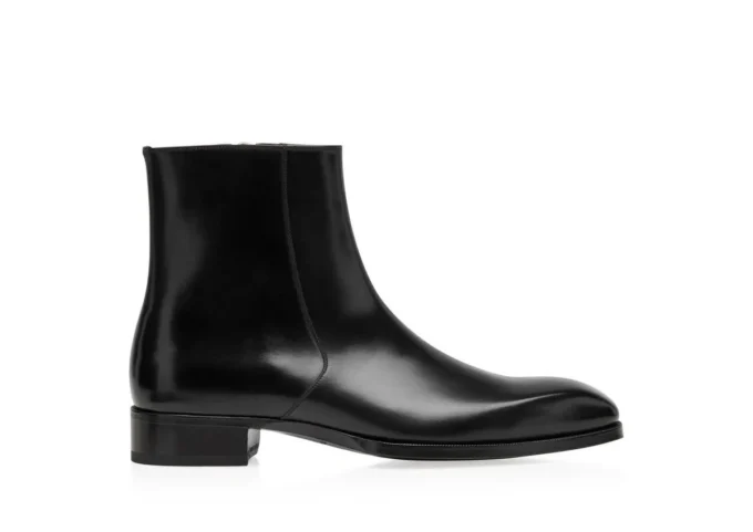 Elkan-Stiefel mit Reißverschluss aus poliertem Leder