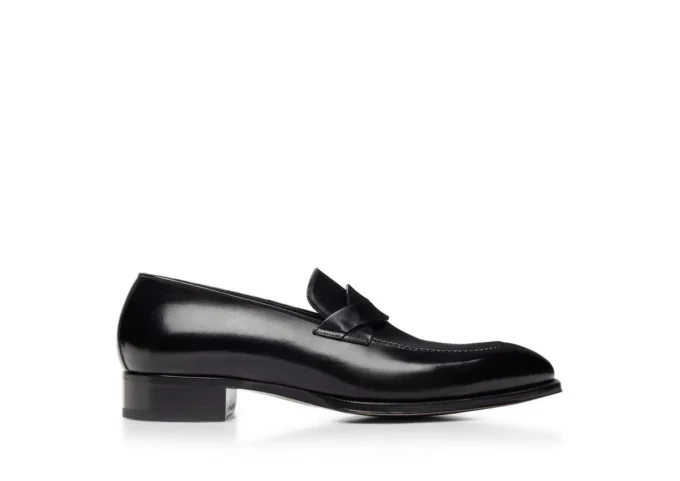Elkan Twisted Band Loafer aus poliertem Leder