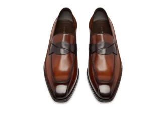Elkan Twisted Band Loafer aus poliertem Leder