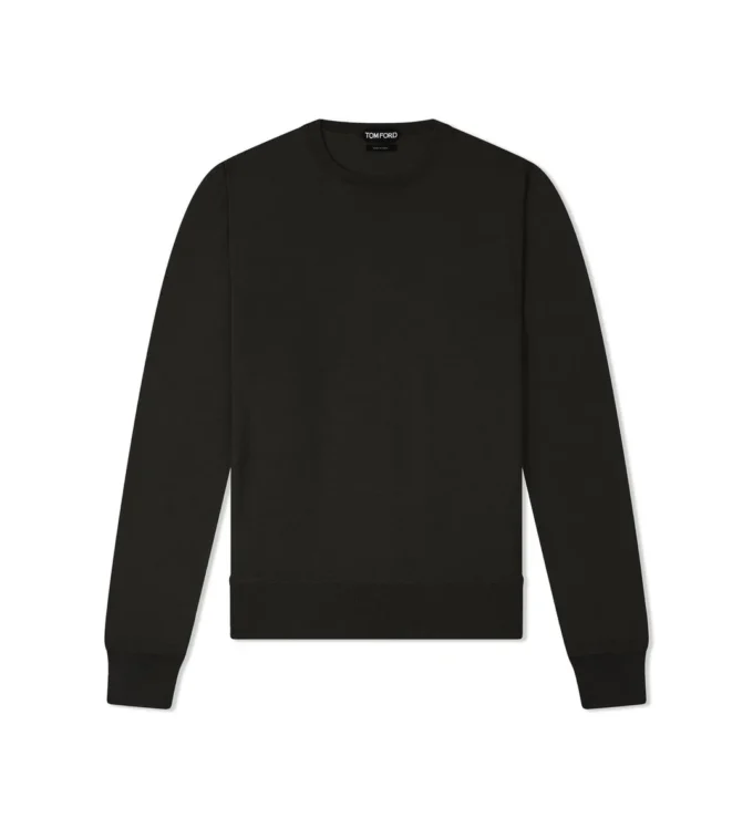 Feinstrick-Pullover aus Kaschmir und Seide mit Rundhalsausschnitt