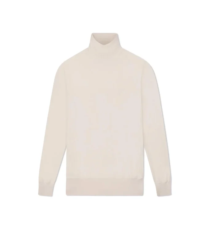 Feinstrick-Rollkragenpullover aus Kaschmir und Seide