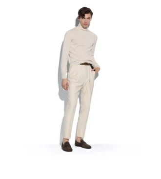 Feinstrick-Rollkragenpullover aus Kaschmir und Seide