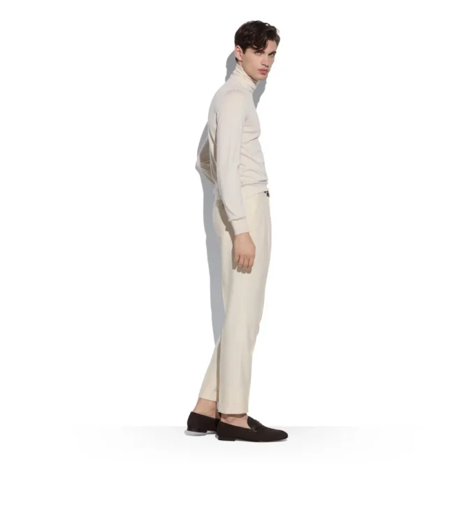 Feinstrick-Rollkragenpullover aus Kaschmir und Seide