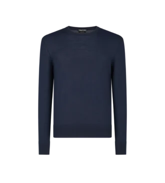 Feinstrickpullover aus reiner Wolle mit Rundhalsausschnitt
