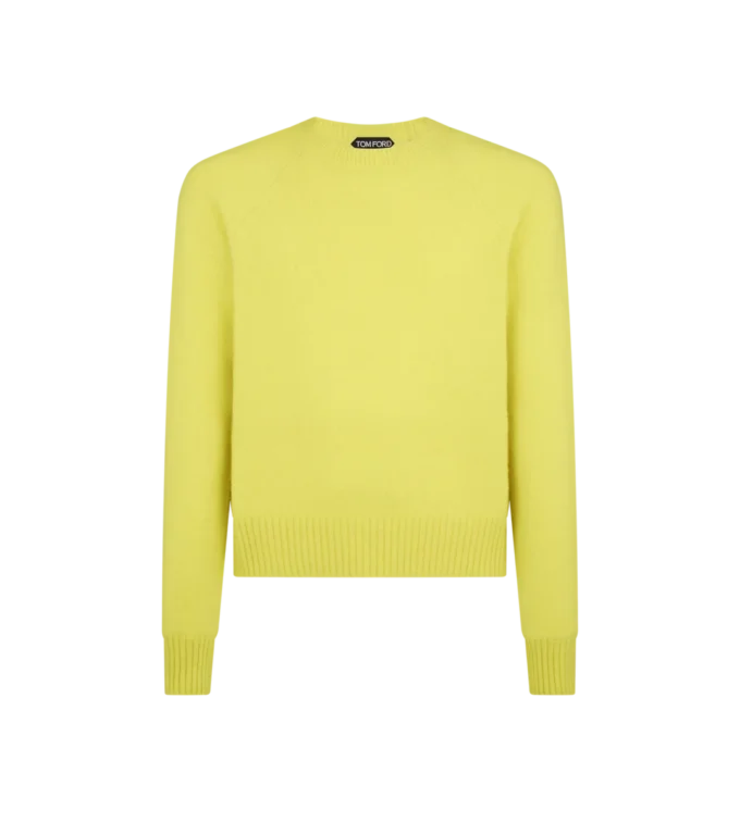 Filz-Kaschmir-Pullover mit Rundhalsausschnitt Filz-Kaschmir-Pullover mit Rundhalsausschnitt