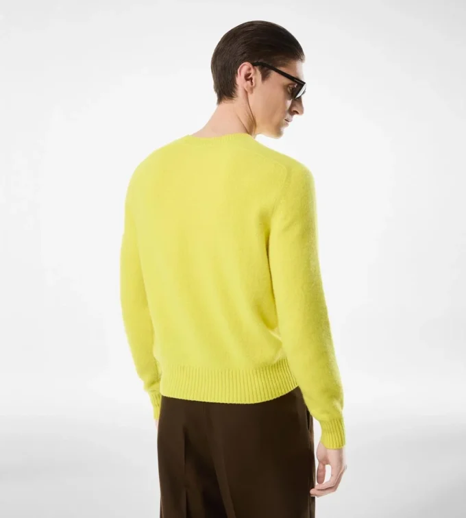 Filz-Kaschmir-Pullover mit Rundhalsausschnitt Filz-Kaschmir-Pullover mit Rundhalsausschnitt