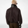 Fliegerjacke mit Nylon-Lammfellkragen Fliegerjacke mit Nylon-Lammfellkragen