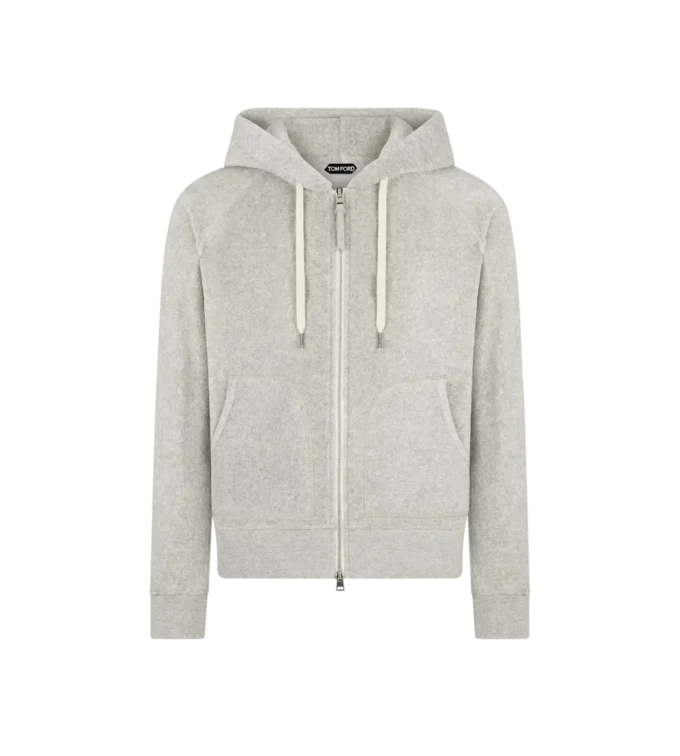 Frottee-Kapuzenjacke mit Reißverschluss