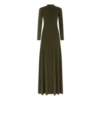 Full Needle Fine Cashmere Silk Crewneck Column Dress