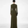 Full Needle Fine Cashmere Silk Crewneck Column Dress Full Needle Fine Cashmere Silk Crewneck Column Dress