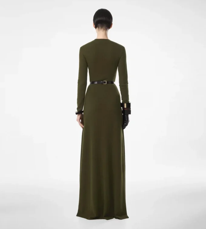 Full Needle Fine Cashmere Silk Crewneck Column Dress Full Needle Fine Cashmere Silk Crewneck Column Dress