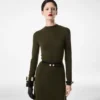 Full Needle Fine Cashmere Silk Crewneck Column Dress Full Needle Fine Cashmere Silk Crewneck Column Dress